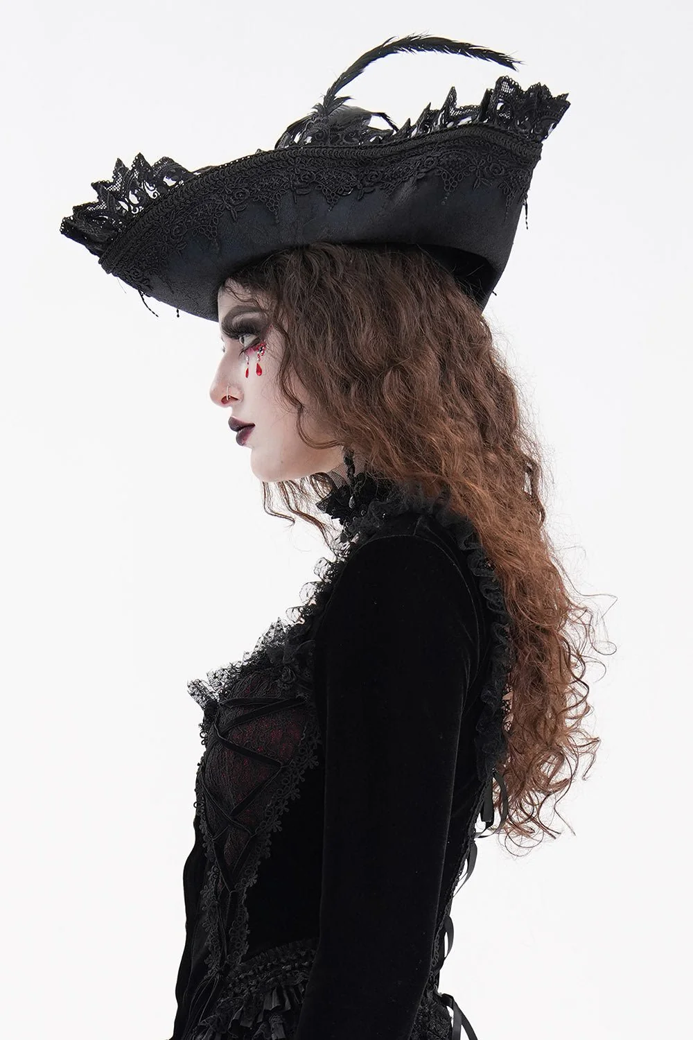 Black Pearl Punk Pirate Hat - Image 4