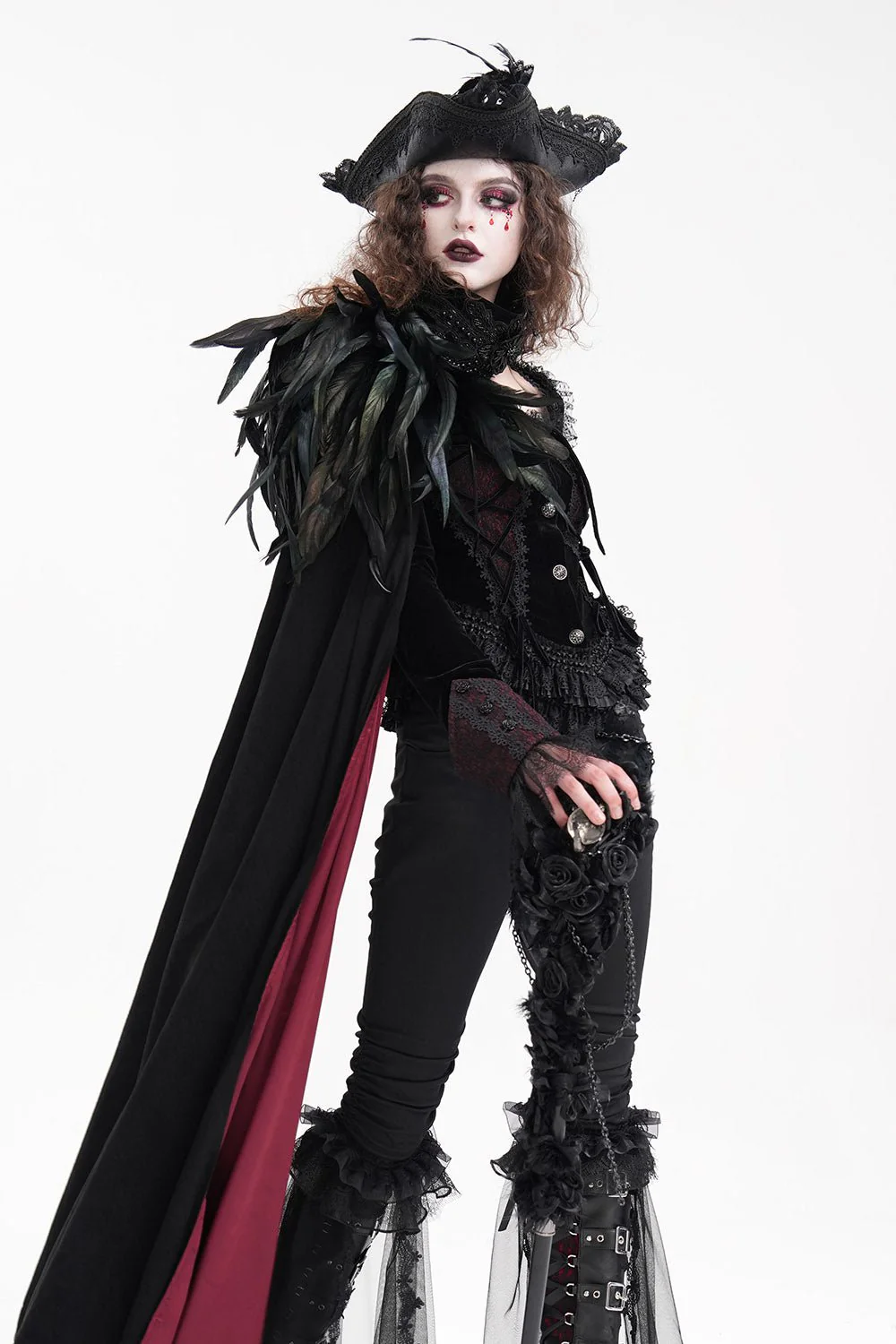 Black Pearl Punk Pirate Hat - Image 7