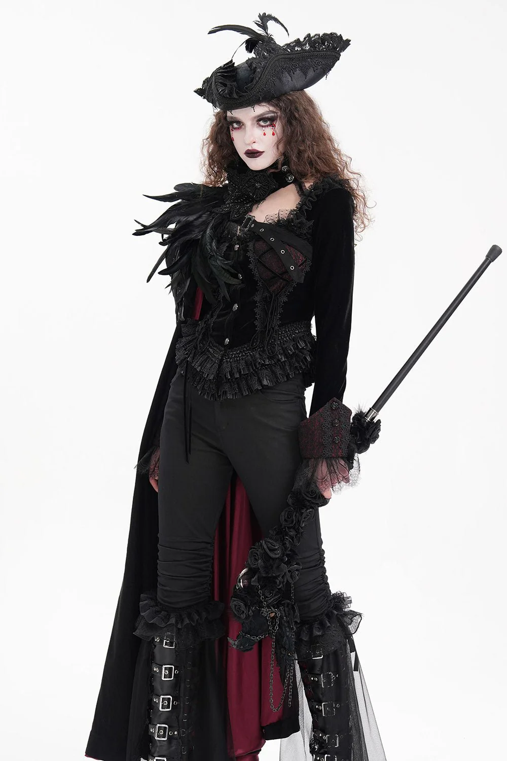 Black Pearl Punk Pirate Hat - Image 8