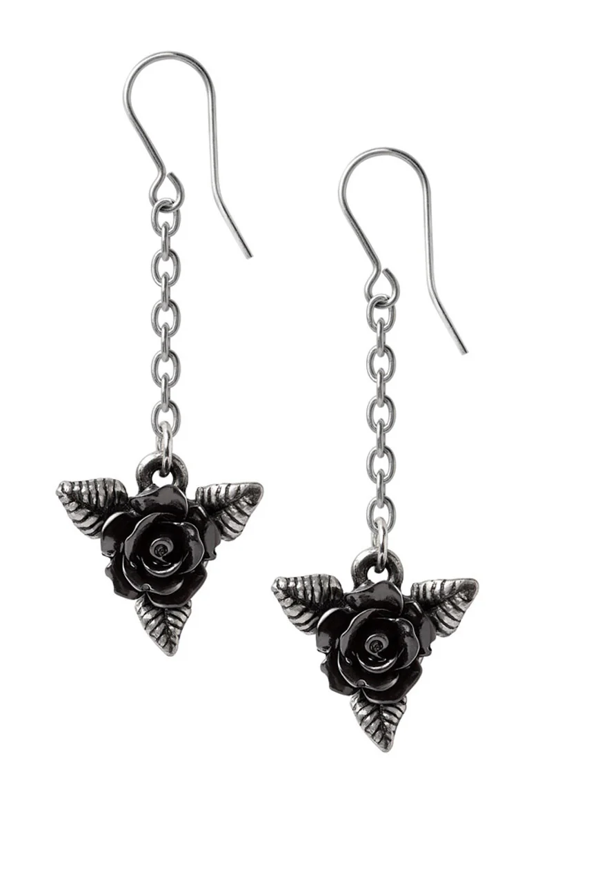 Black Rose Droppers Earrings