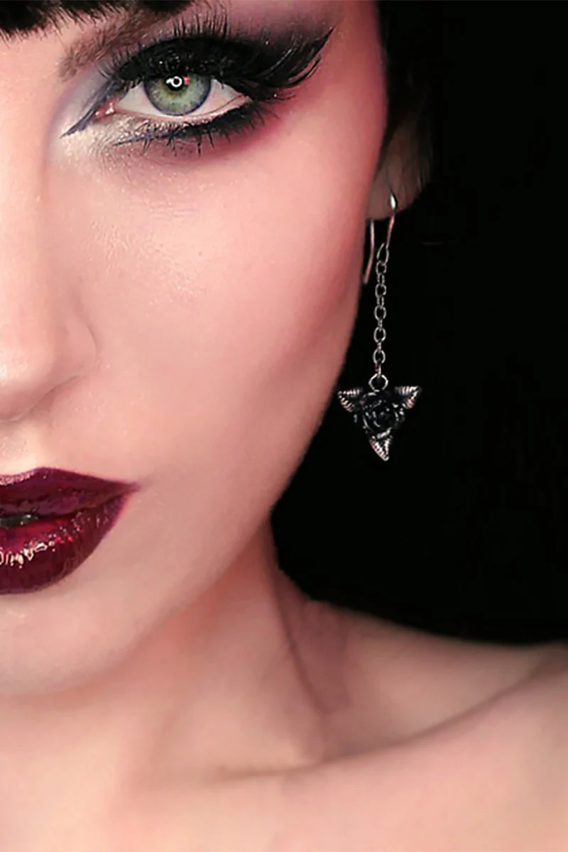 Black Rose Droppers Earrings - Image 4