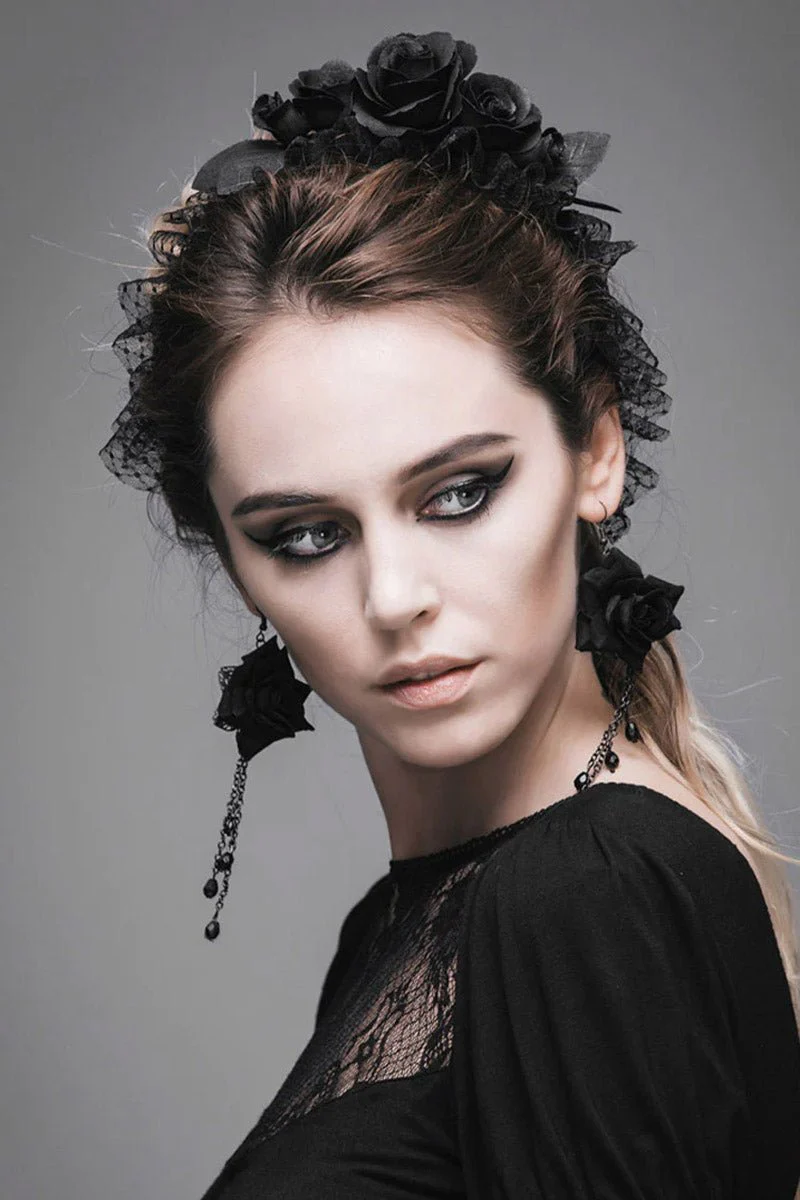 Black Rose Headband - Image 2
