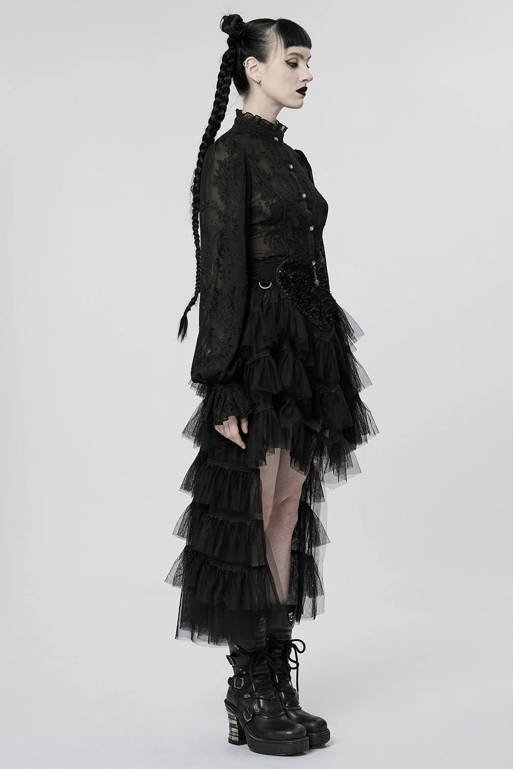 Black Tea Party Tulle Skirt [BLACK] - Image 5