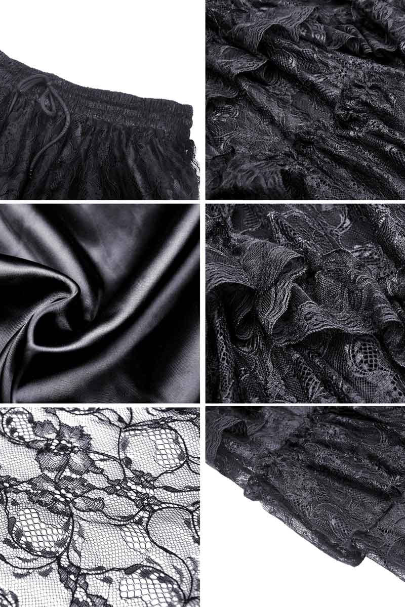 Black Twilight Ruffle Lace Maxi Skirt - Image 7