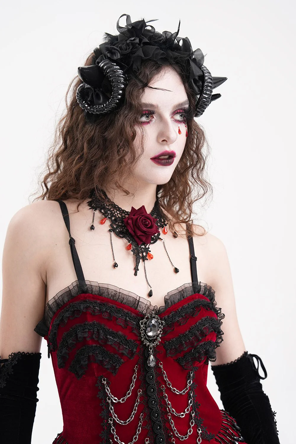 Black Witch Horned Headband - Image 2