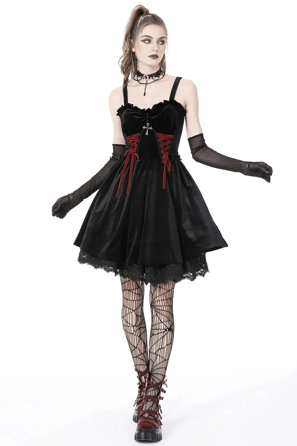 Blackhearted Velvet Dress - Image 2