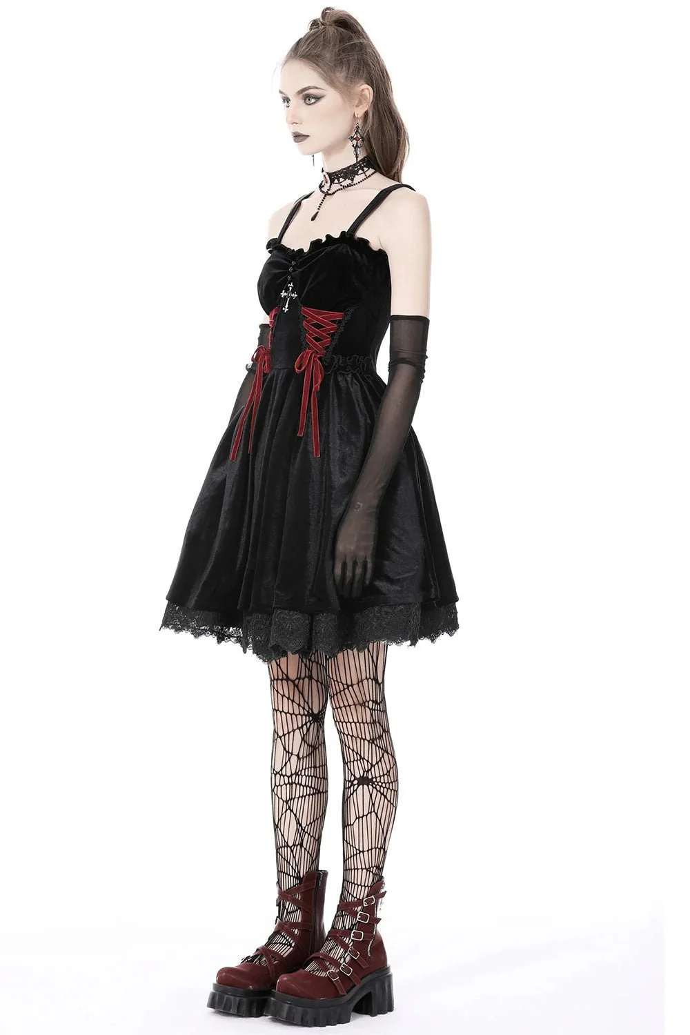 Blackhearted Velvet Dress - Image 4