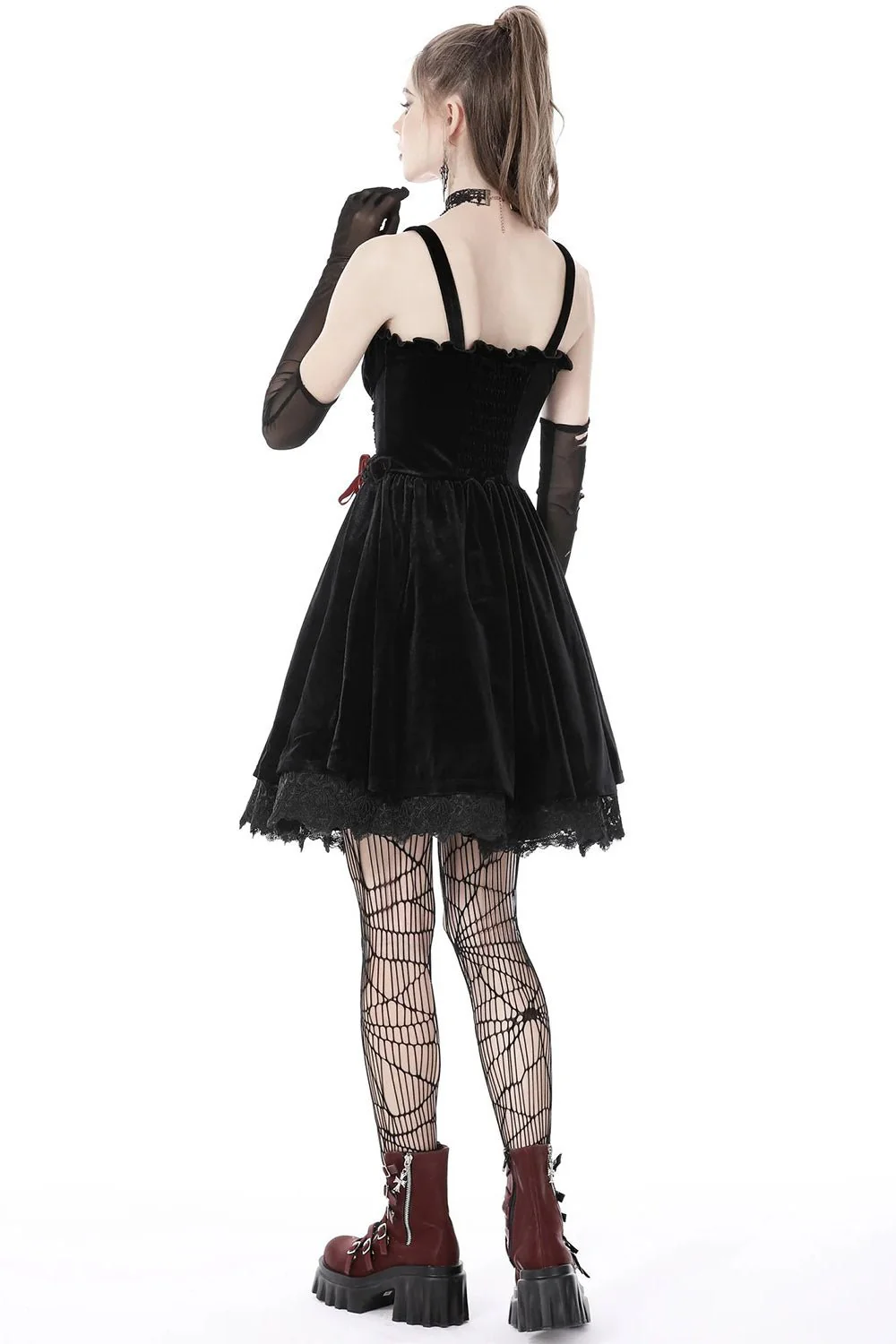 Blackhearted Velvet Dress - Image 5