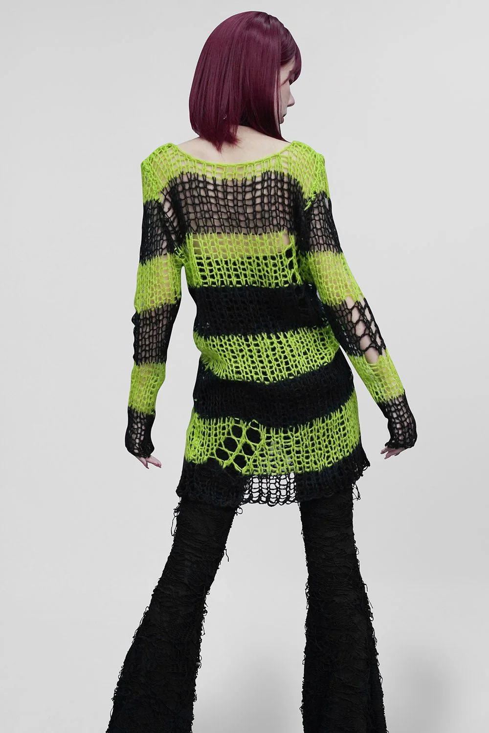 Bleed Green Striped Sweater [BLACK/GREEN] - Image 4
