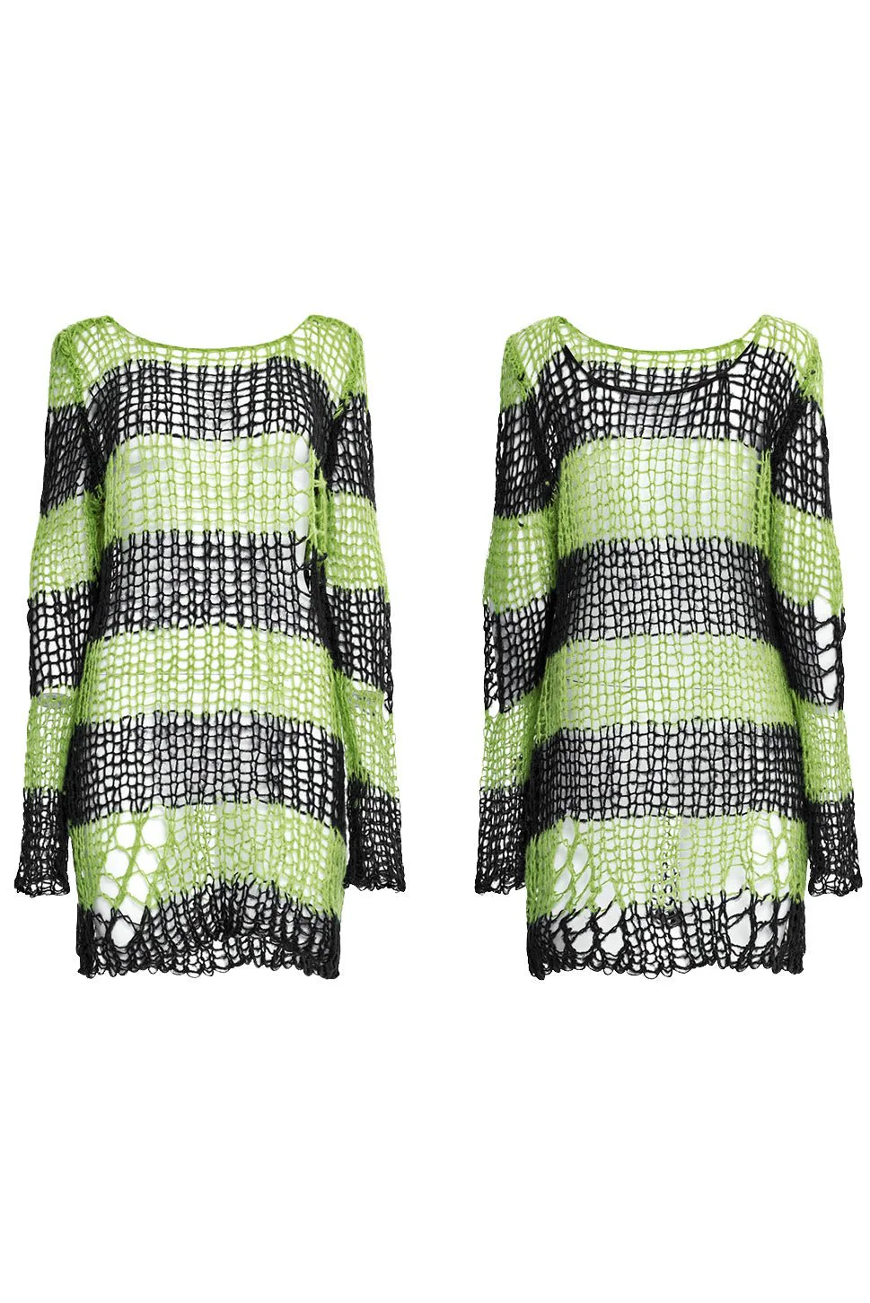 Bleed Green Striped Sweater [BLACK/GREEN] - Image 5