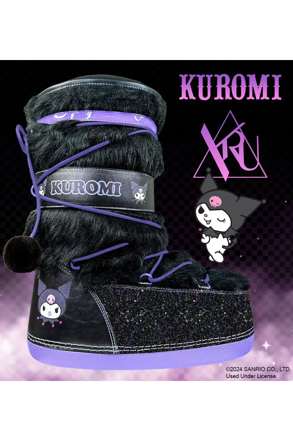 Blizz Kuromi Snow Boots [Black/Lavender] - Image 6