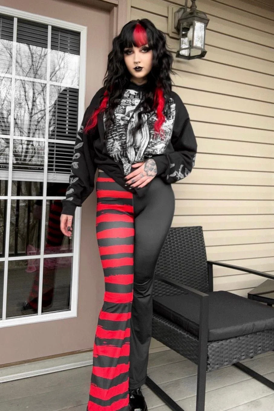 Blood Bat Striped Flares [BLACK/RED] - Image 3