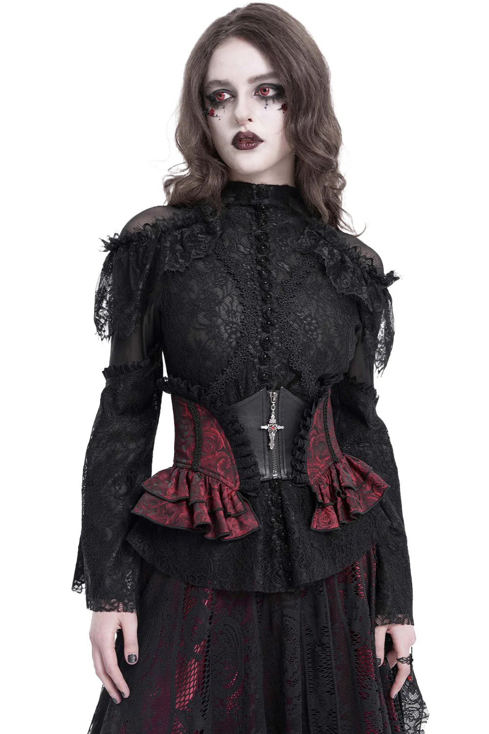 Blood Gardens Ruffle Corset [Red Rose] - Image 5