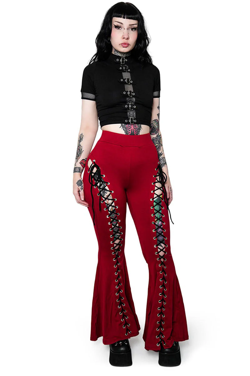 Blood Red Alice Flare Pants - Image 3