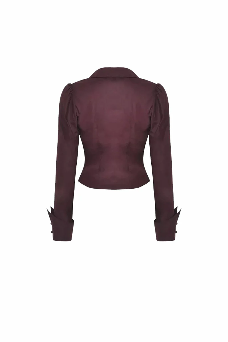 Blood Wine Button-Up Shirt [Burgundy] - Image 3