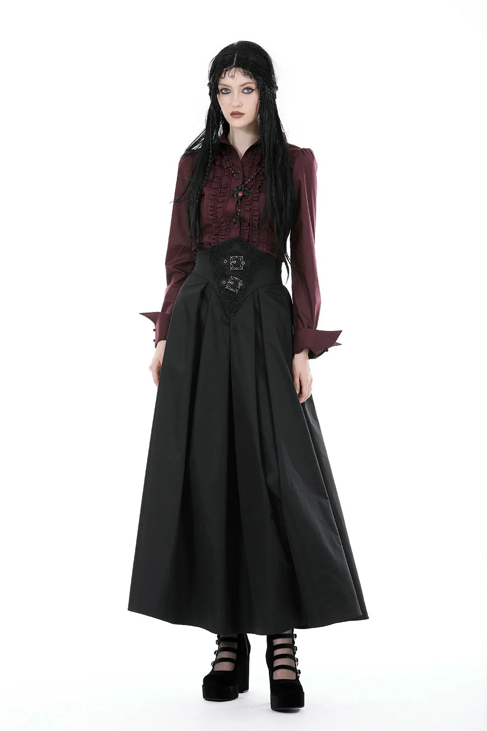 Blood Wine Button-Up Shirt [Burgundy] - Image 5