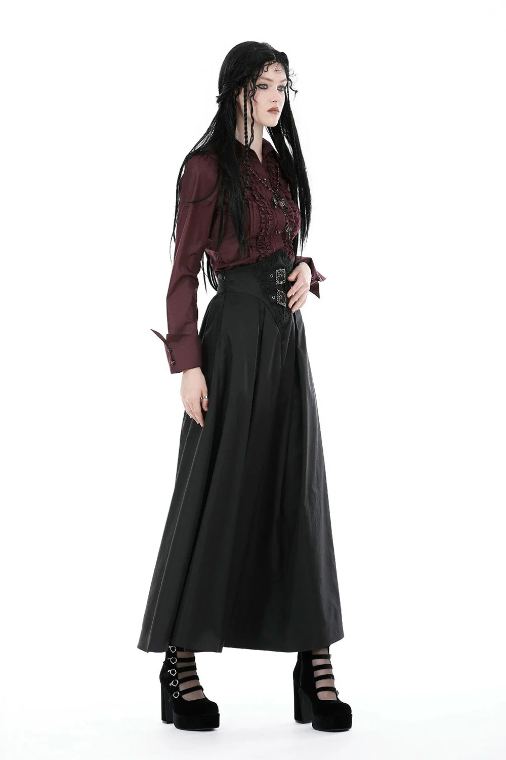 Blood Wine Button-Up Shirt [Burgundy] - Image 7