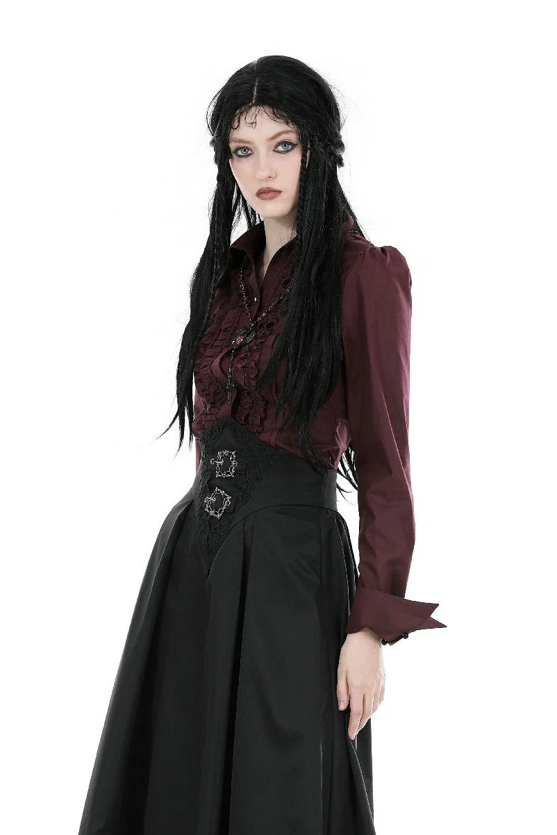 Blood Wine Button-Up Shirt [Burgundy] - Image 9