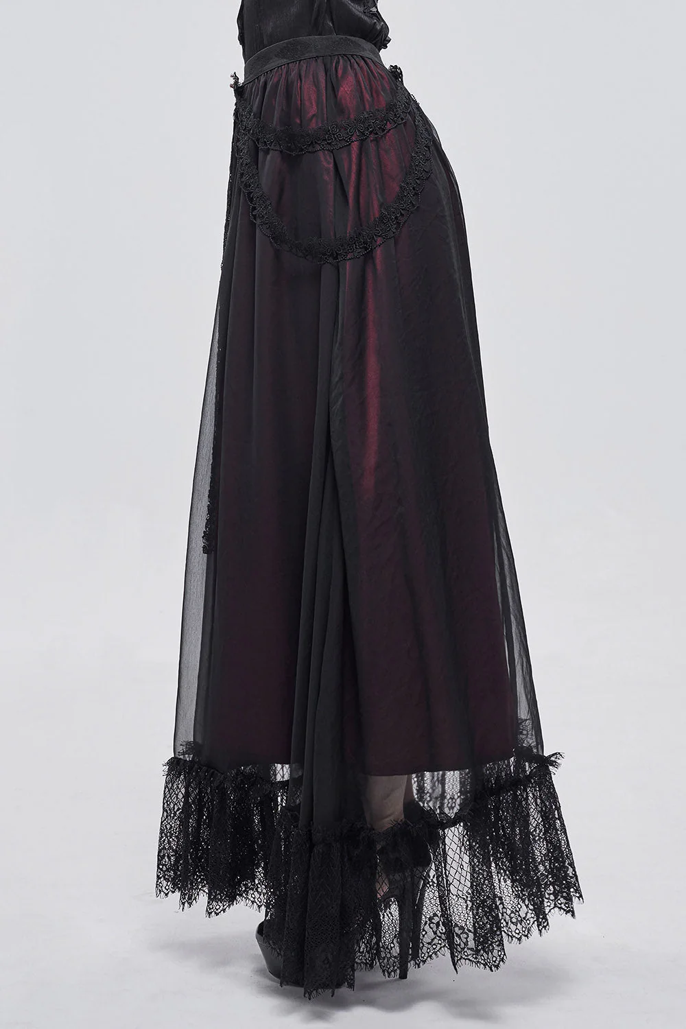 Blooddrop Layered Lace Maxi Skirt - Image 4
