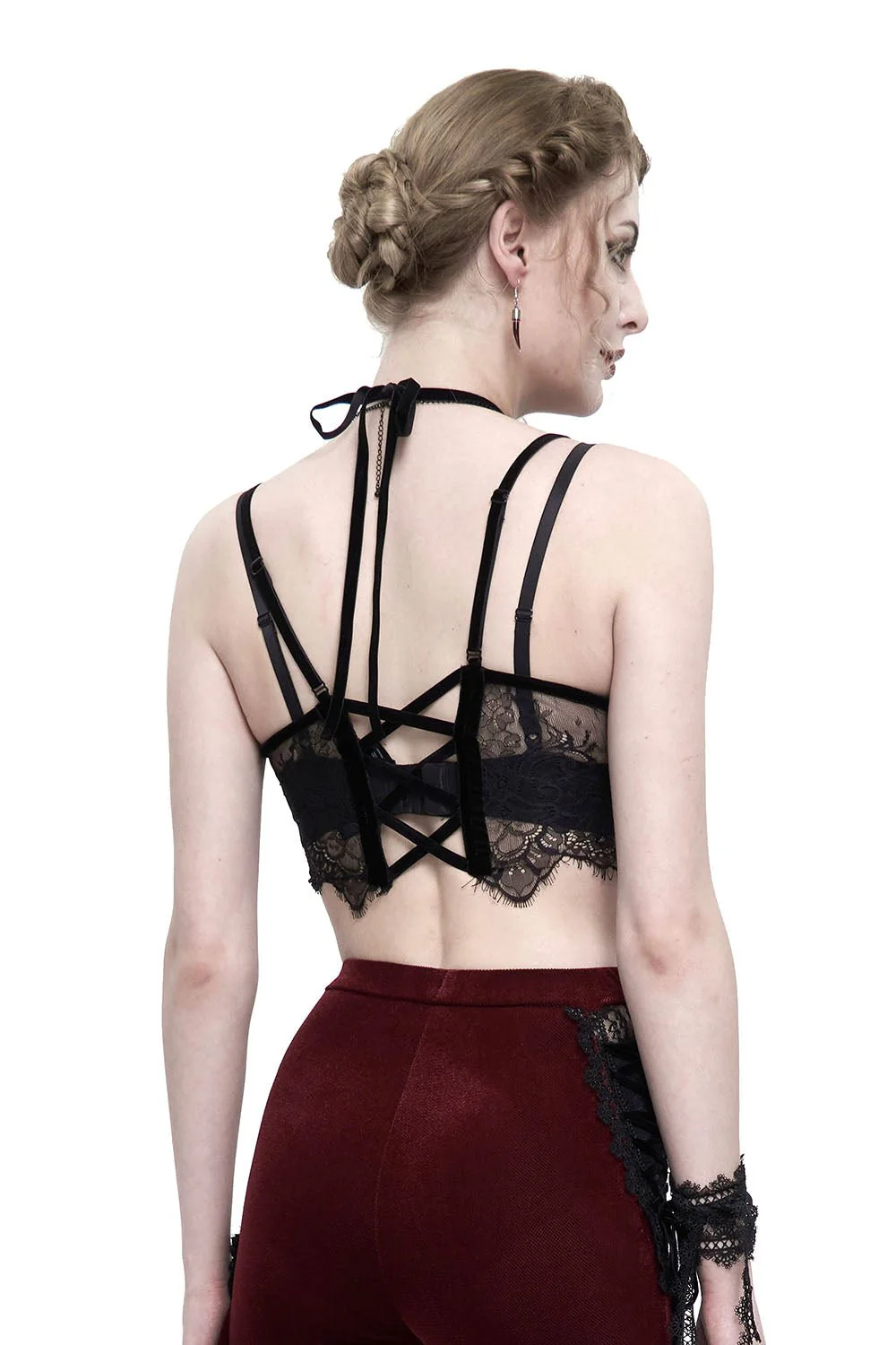 Blooddrop Velvet Crop Top - Image 3