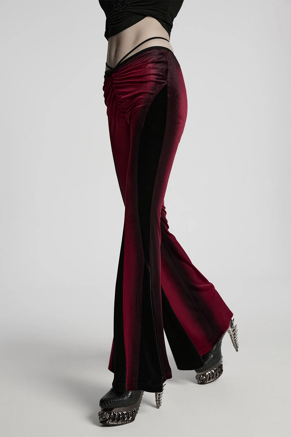 Bloodletting Velvet Flared Pants [Red] - Image 2