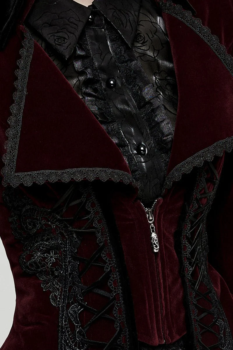 Bloodline Velvet Coat [BLACK/RED] - Image 7
