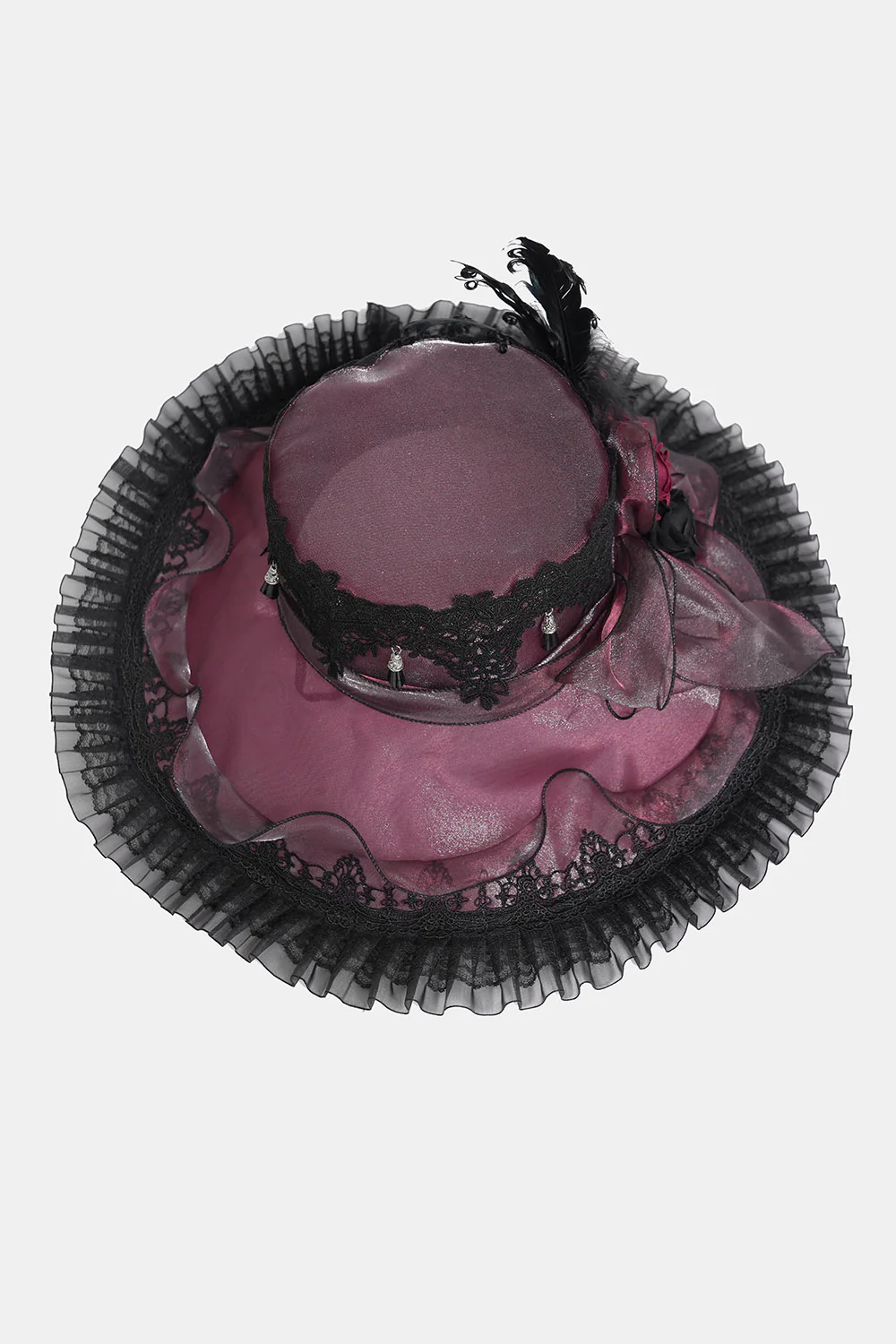 Bloodrose Ruffled Lace Garden Hat - Image 9