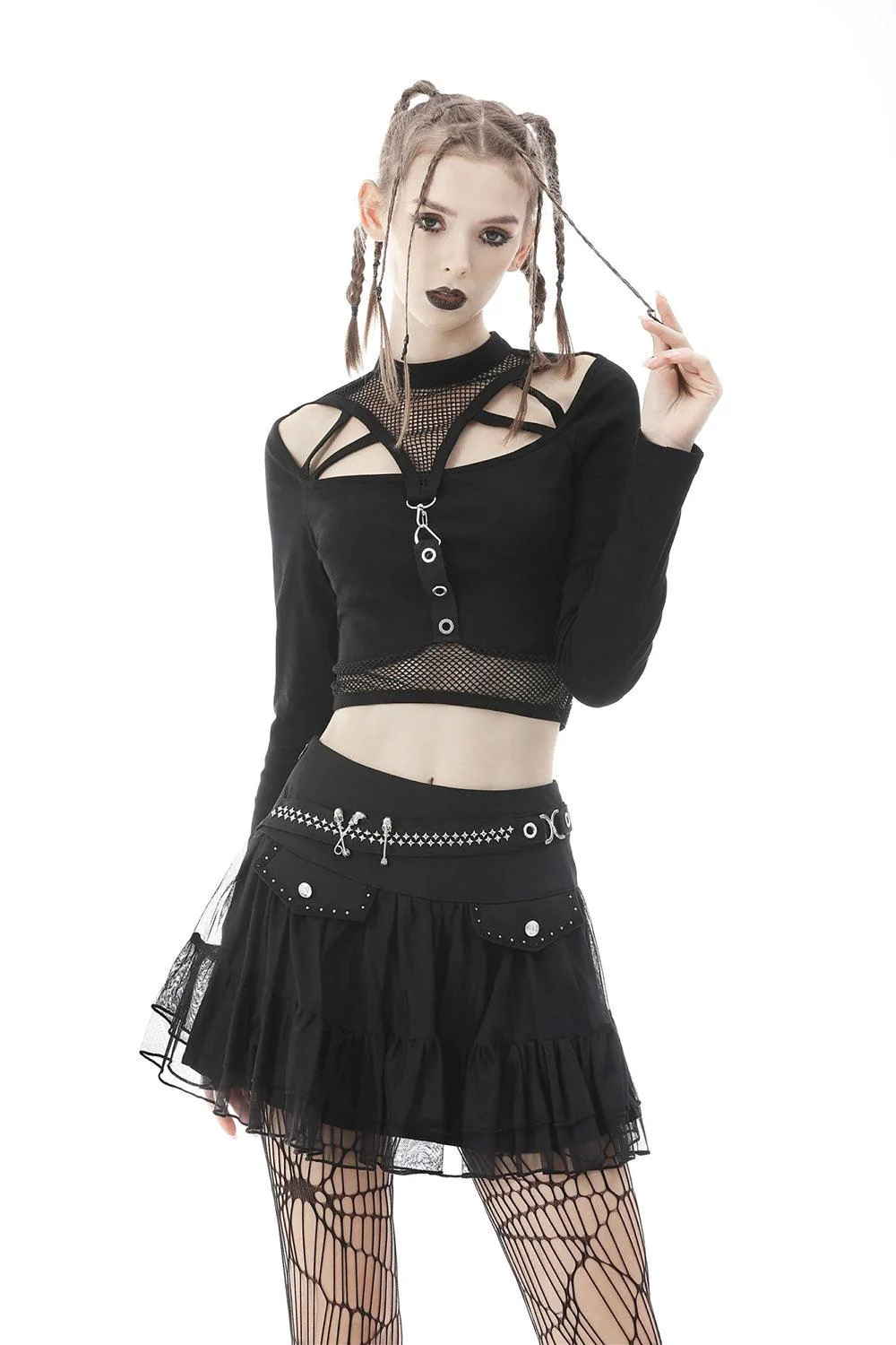 Bloody Kisses Fishnet Crop Top - Image 2