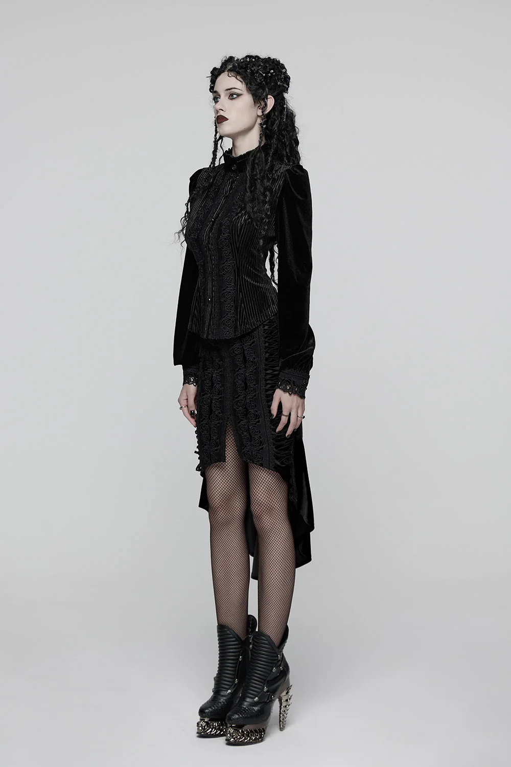 Bloomthorn Manor Velvet Skirt [Black] - Image 7