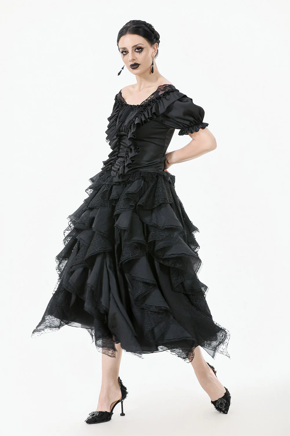 Bonham Layered Lace & Chiffon Skirt