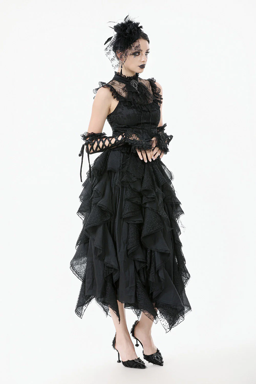Bonham Layered Lace & Chiffon Skirt - Image 6