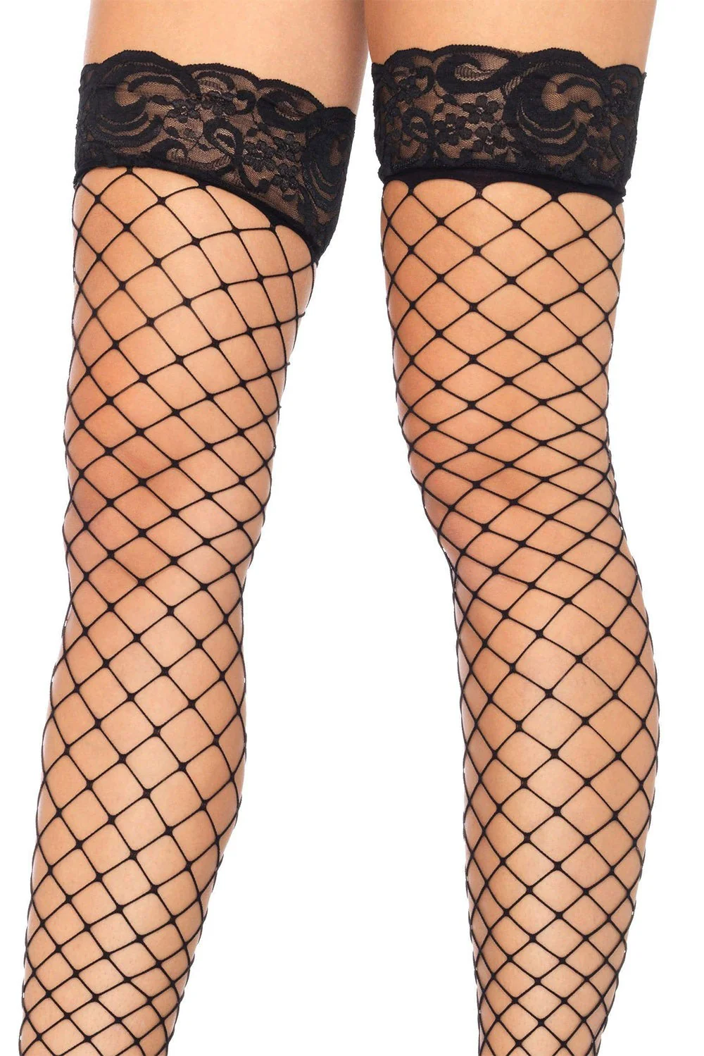 Briar Rose Lace Fishnet Thigh Highs - Image 2