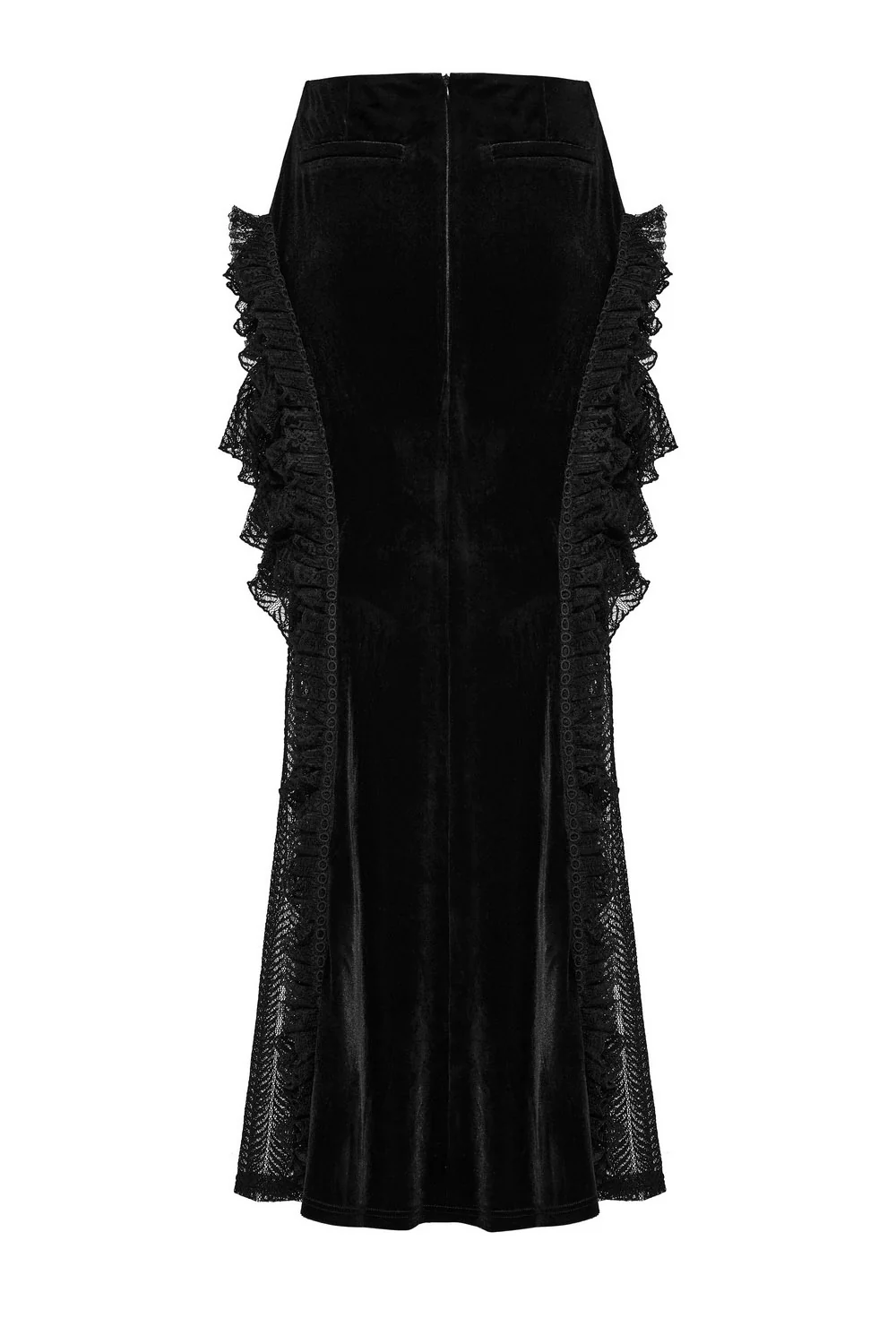 Calypso Ruffled Velvet Mermaid Maxi Skirt - Image 9