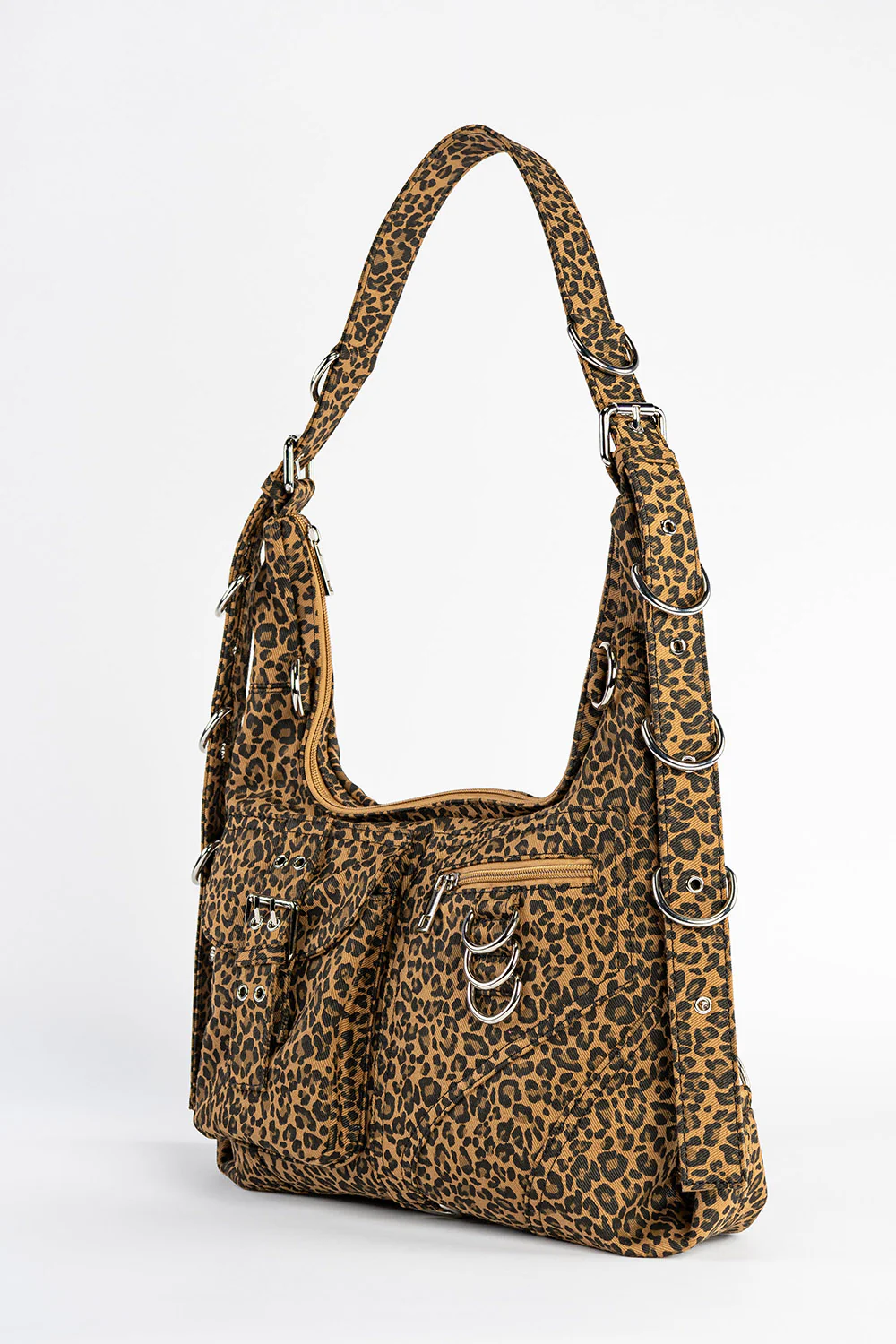 Canvas D-Ring Grommet Hobo Bag - Image 4