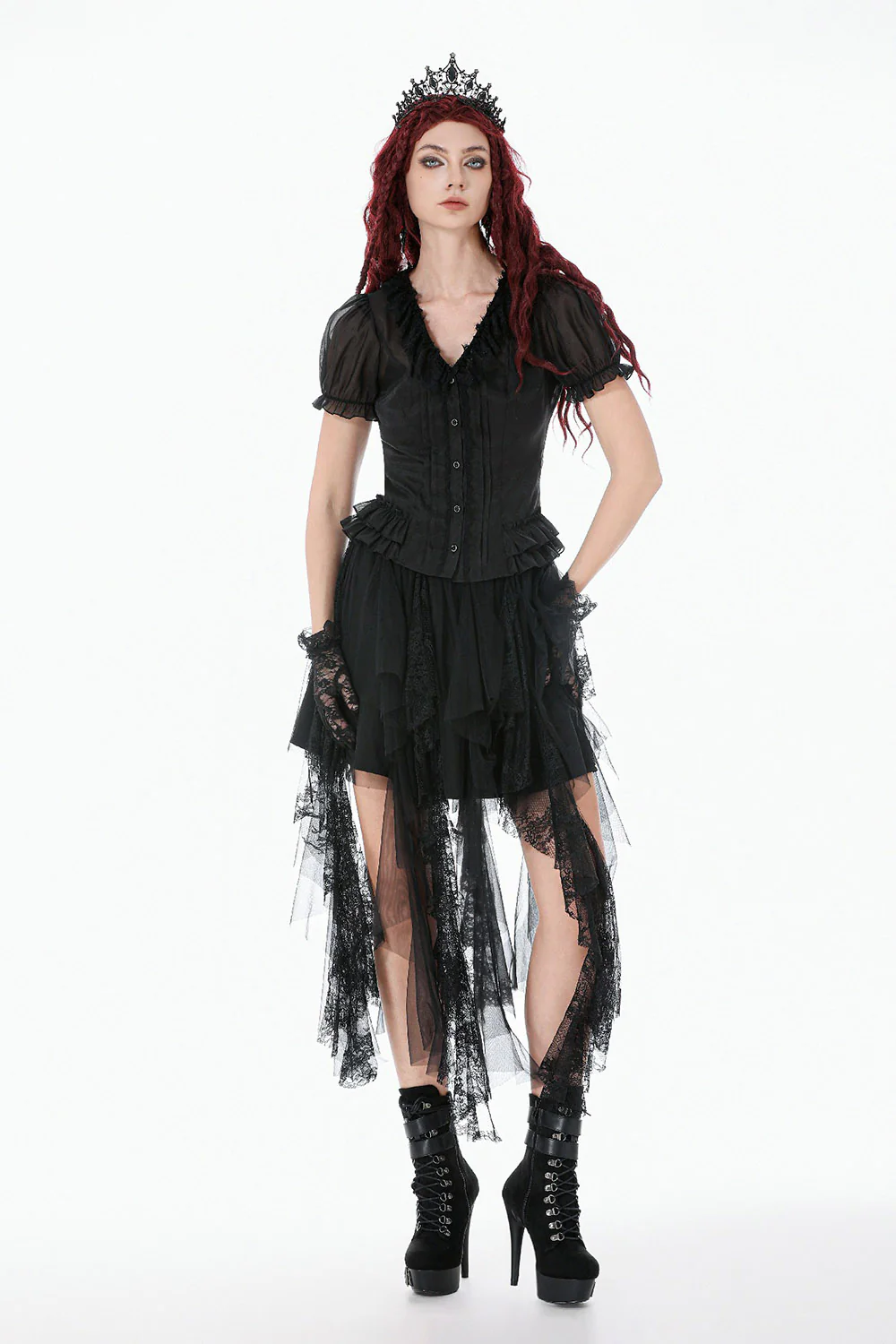 Castleruins Ruffle Puff Sleeve Top - Image 3