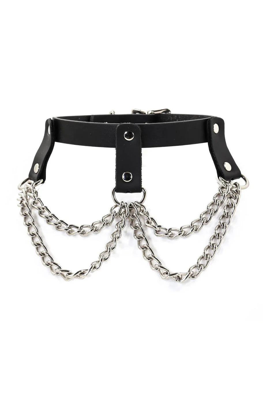 Catacomb Caged Leather Chain Choker - Image 3