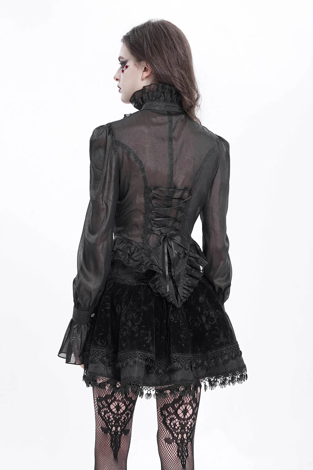 Catacomb Ruffled Mesh Button Shirt - Image 6