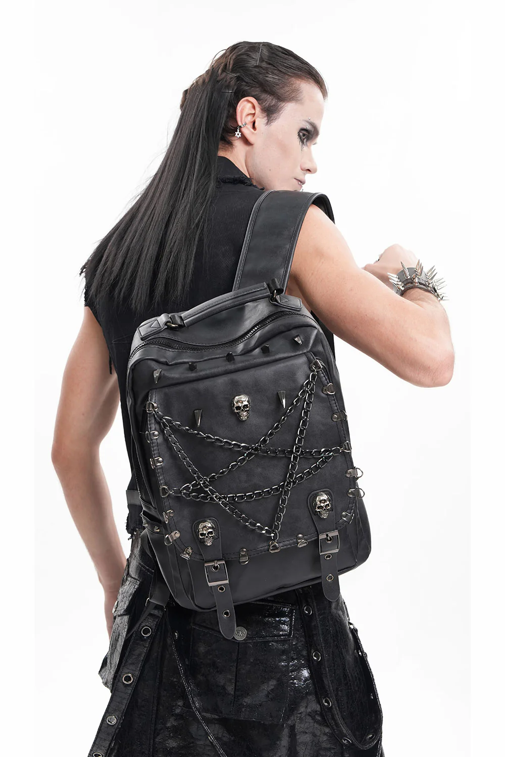 Catacombs Spiked Vegan Leather Backpack - Image 2