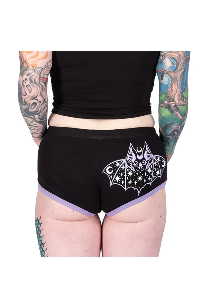 Cosmic Bat Purple Trim Short Shorts - Image 4