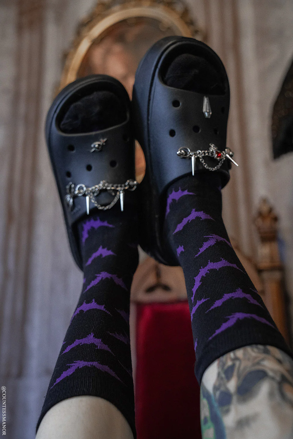 Creepy Crew Socks [Purple Bats] - Image 3