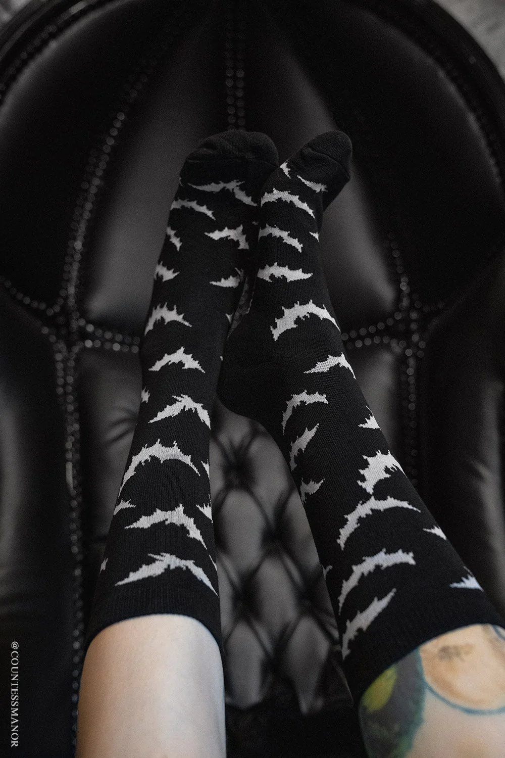Creepy Crew Socks [White Bats] - Image 2