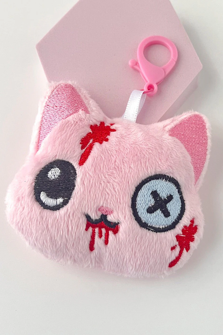 Creepy Cute Kawaii Cat Plush Bag Charm [Bloody Pastel] - Image 2