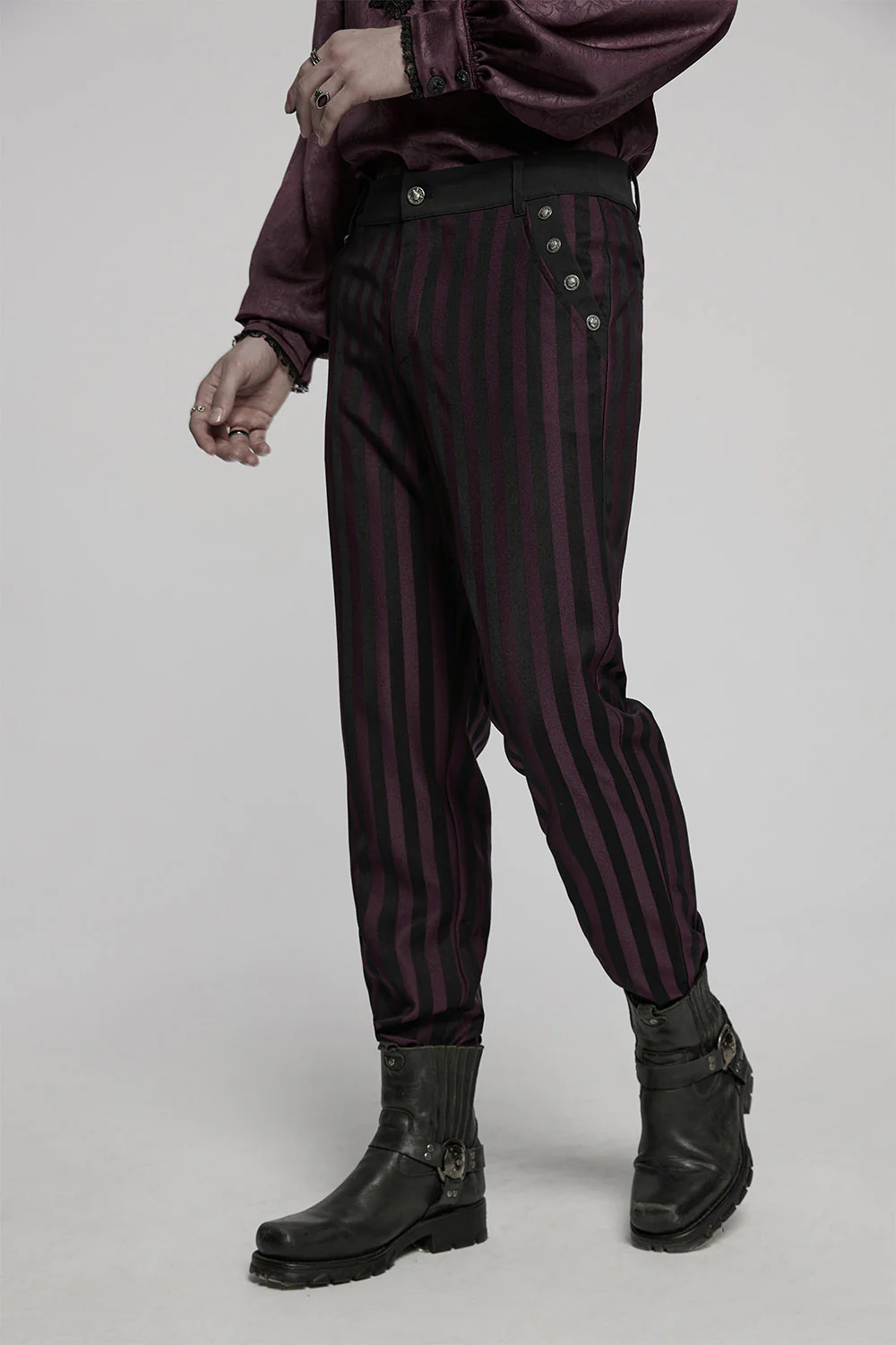 Crimson Manor Striped Pants [Black/Red] - Image 3