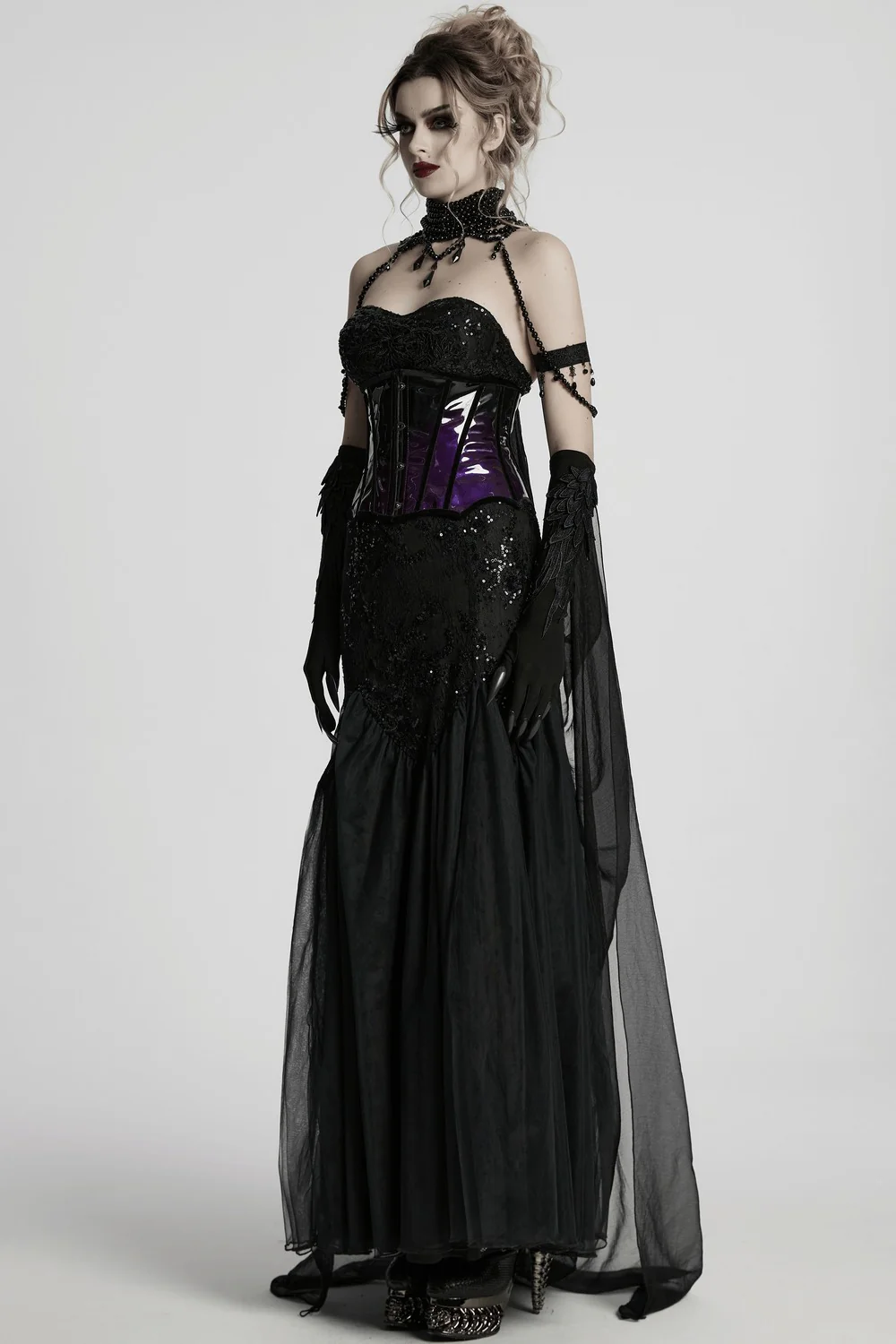 Crystal Witch Choker with Detachable Cloak Harness - Image 8