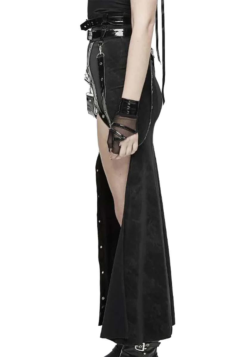 Cyberdoll Goth Leg Slit Skirt - Image 2