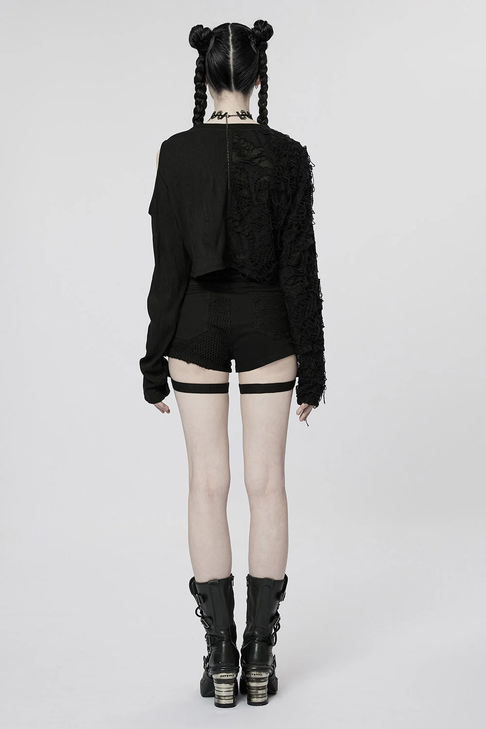 Daddy's Little Munster Crop Top [BLACK] - Image 4