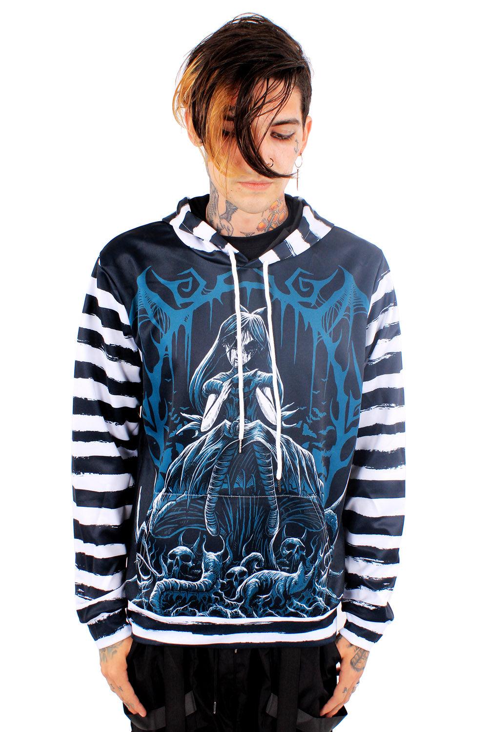 Dark Alice Striped Hoodie - Image 3