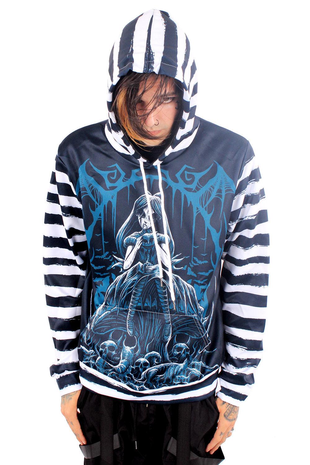 Dark Alice Striped Hoodie - Image 4