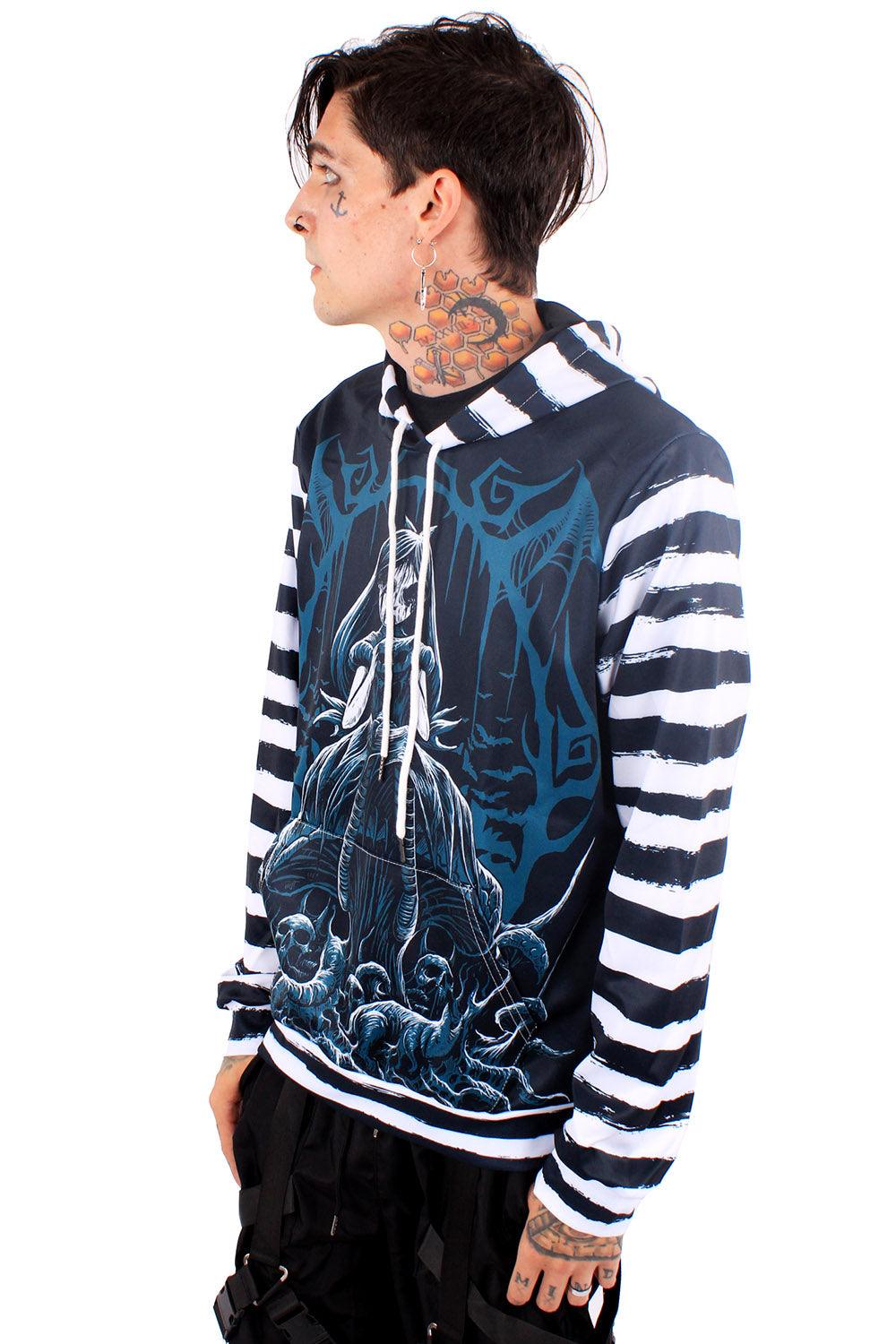 Dark Alice Striped Hoodie - Image 5