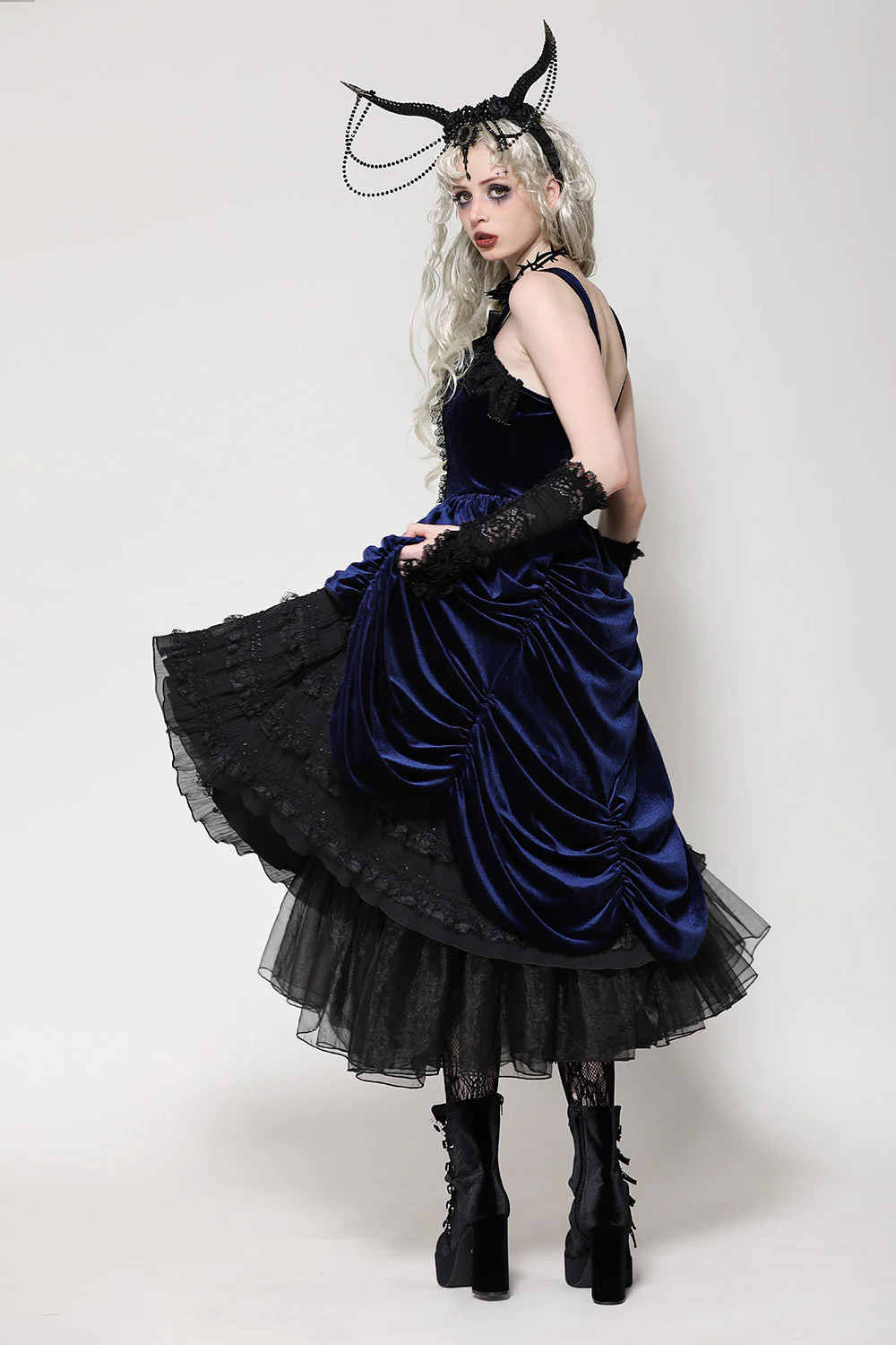 Dark Alice in Wonderland Bustle Dress - Image 2